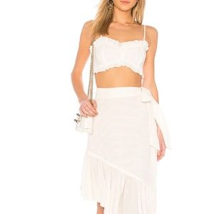LPA Shirred Front Ivory Crop Top